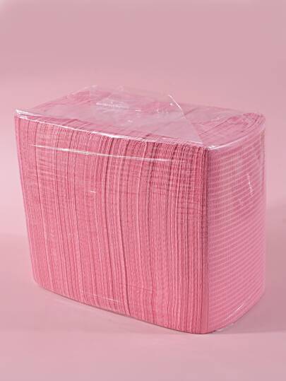 Waterproof Nail Tips Art Table Towels Mat 125pcs Nail Tips Art Paper Disposable 3 Ply Foldable Nail Table Mat Nail Tips Art Waterproof Pad For Salon Practice Manicure (Pink)
