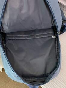 Waterproof,Portable Letter Patch Decor Functional Backpack School Bag For Graduate, Teen Girls, Freshman, Sophomore, Junior & Senior In College, University & High School, Perfect For Outdoors,Travel & Back To School, School Supplies,School Backpack,Back To School,Large Capacity, Suitable For Teen Girls Women College Students,Boys And Men - Dusty Blue - View 7