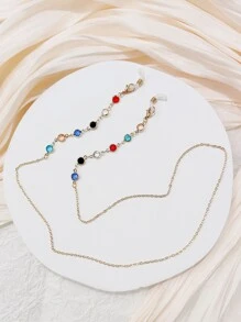 Chuỗi che mặt trang trí Rhinestone - Nhiều màu - Xem 2