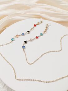 Chuỗi che mặt trang trí Rhinestone - Nhiều màu - Xem 4