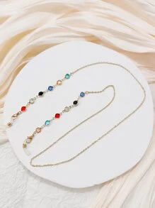 Chuỗi che mặt trang trí Rhinestone - Nhiều màu - Xem 6