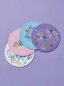 FRIENDS X SHEIN 4 件字母图案杯垫，礼物 - 彩色 - 查看 5