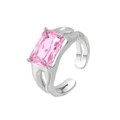 Rhinestone Decor Cuff Ring