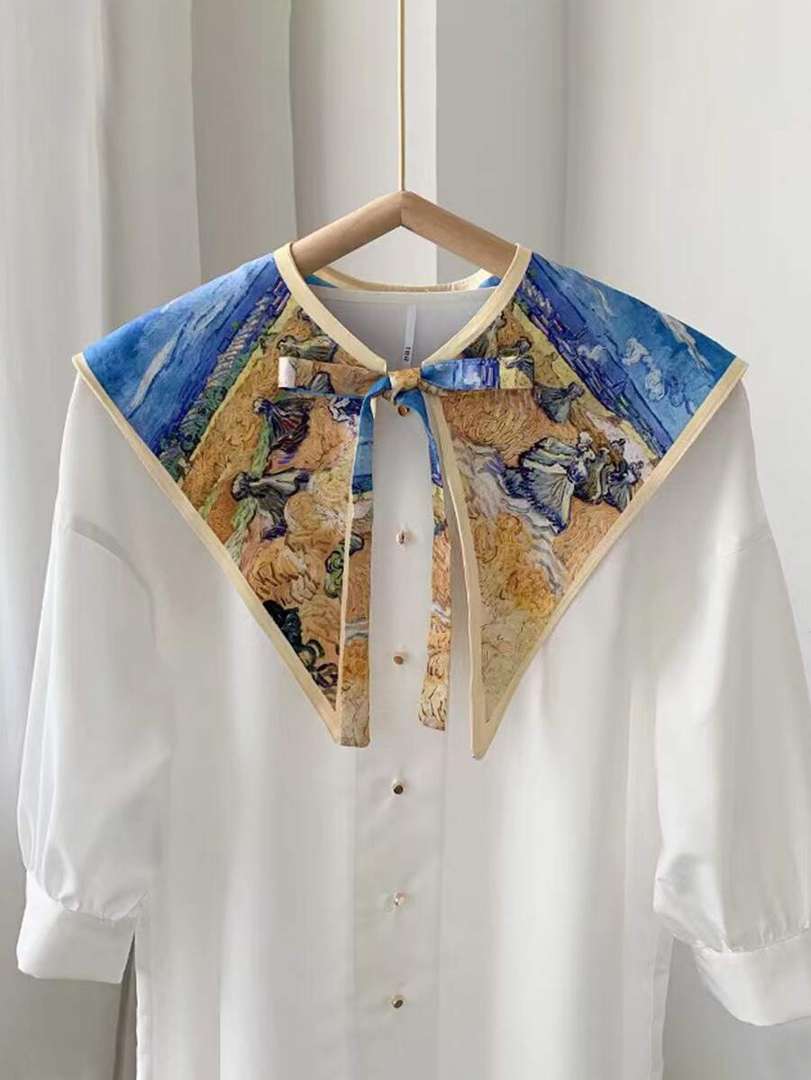 Figure Print Dickey Collar - Multicolor - View 1