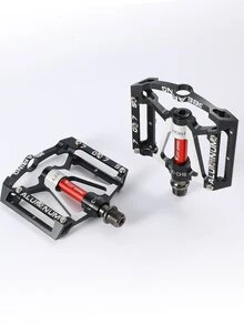 WEST BIKING 2pcs Letter Graphic Bicycle Pedal - Black - View 2