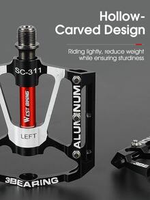 WEST BIKING 2pcs Letter Graphic Bicycle Pedal - Black - View 5