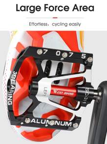 WEST BIKING 2pcs Letter Graphic Bicycle Pedal - Black - View 6