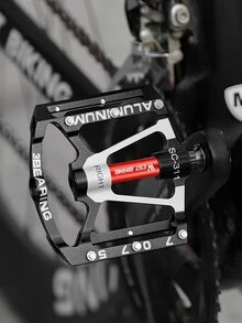 WEST BIKING 2pcs Letter Graphic Bicycle Pedal - Black - View 8