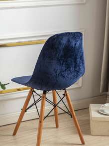 1pc Plain Stretchy Chair Slipcover - Navy Blue - View 3