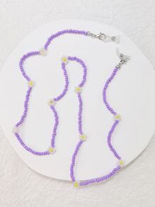 Dây chuyền che mặt đính cườm trang trí hoa - Nhiều màu - Xem 3