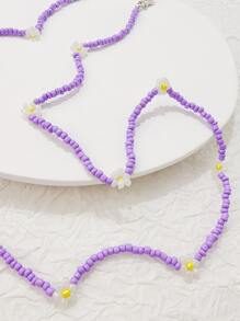 Dây chuyền che mặt đính cườm trang trí hoa - Nhiều màu - Xem 5