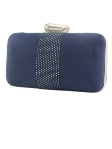Sac boîte mini avec strass - Bleu marine - Voir 3