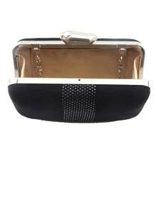 Sac boîte mini avec strass - Bleu marine - Voir 6