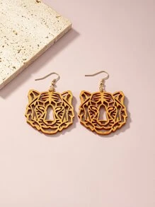 2入組老虎頭耳墜 - 彩色 - 查看 3