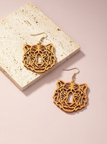 2入組老虎頭耳墜 - 彩色 - 查看 6