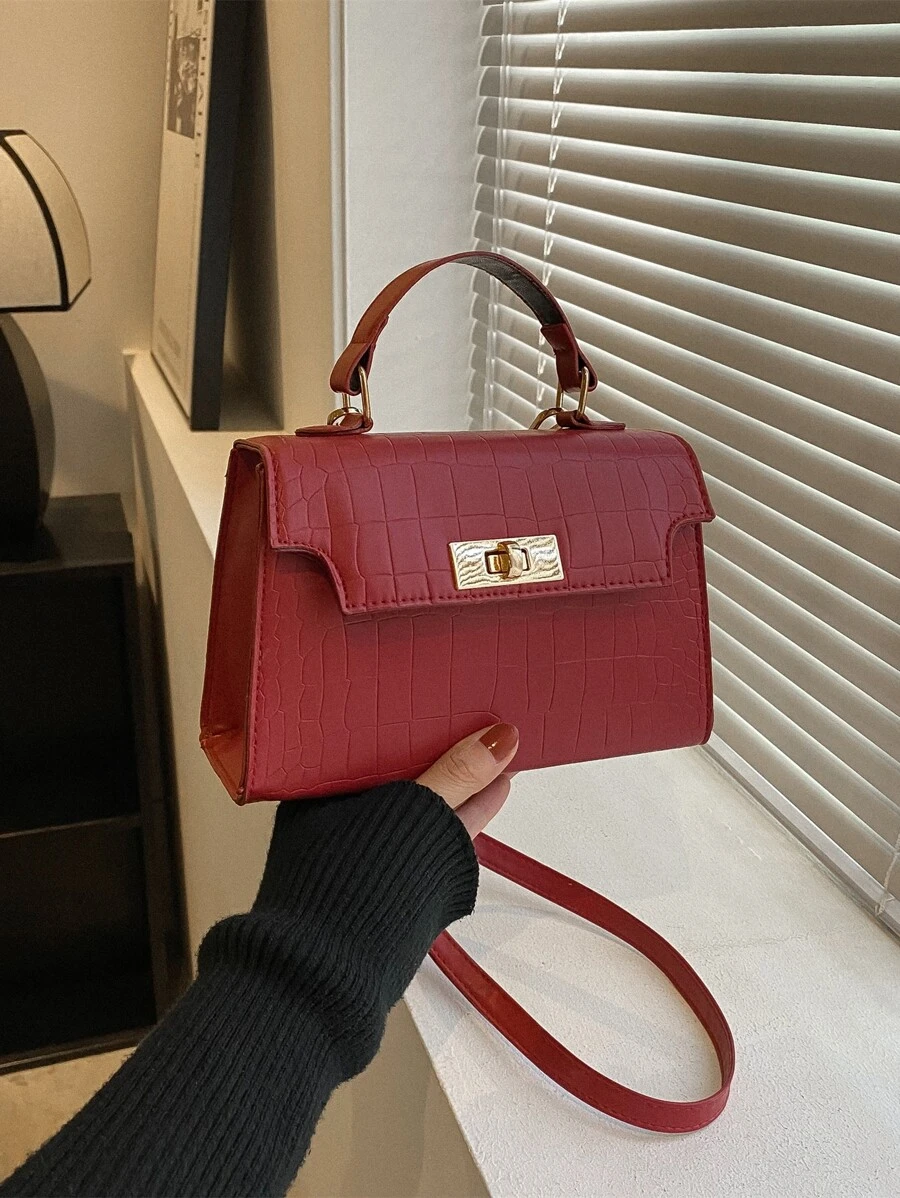 Túi đeo chéo Nữ Có thể điều chỉnh được Tay cầm Top Đúng mốt - Màu Đỏ Sâu - Xem 1