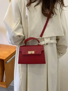 Túi đeo chéo Nữ Có thể điều chỉnh được Tay cầm Top Đúng mốt - Màu Đỏ Sâu - Xem 2