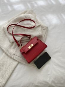 Túi đeo chéo Nữ Có thể điều chỉnh được Tay cầm Top Đúng mốt - Màu Đỏ Sâu - Xem 3