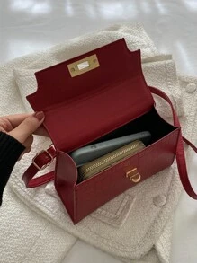 Túi đeo chéo Nữ Có thể điều chỉnh được Tay cầm Top Đúng mốt - Màu Đỏ Sâu - Xem 4