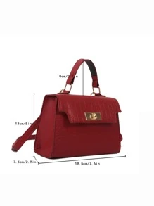 Túi đeo chéo Nữ Có thể điều chỉnh được Tay cầm Top Đúng mốt - Màu Đỏ Sâu - Xem 5