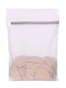 Set de 3 bolsas de lavandería de malla gruesa de 30x40cm, para primavera, minimalistas, tops de verano - Blanco - Ver 2