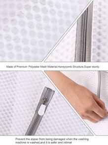 Set de 3 bolsas de lavandería de malla gruesa de 30x40cm, para primavera, minimalistas, tops de verano - Blanco - Ver 4