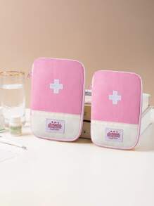 1/2/10pcs Portable Travel Medicine Organizer Pack,Boho Vibes - Pink - View 3