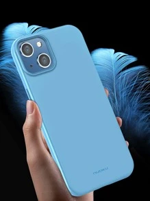 Vỏ điện thoại chống xước màu trơn - Màu xanh nhạt - Xem 2