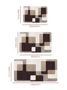 1pc Geometric Pattern Anti-slip Door Mat - Multicolor - View 2