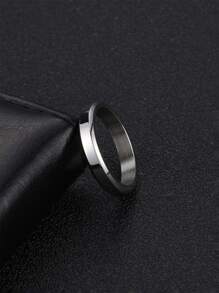 Nhẫn nam tối giản bằng thép không gỉ Phong cách Punk Hip Pop - Bạc - Xem 4