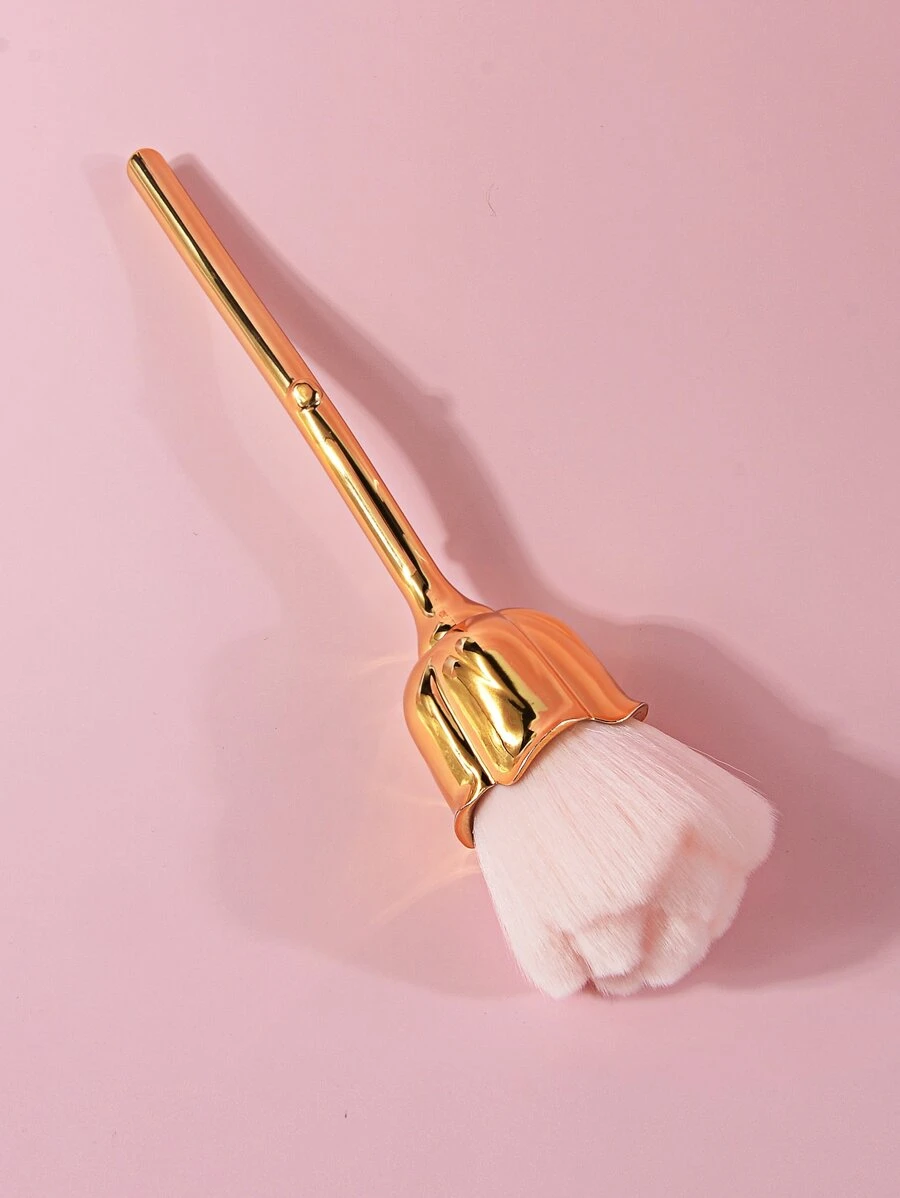 美甲灰塵清潔刷，1入組玫瑰形美甲工具指甲手柄刷，指甲刷去除指甲灰塵粉化妝刷，美甲刷清潔工具美甲刷，家用和專業美甲沙龍清潔指甲用指甲刷 - 彩色 - 查看 1