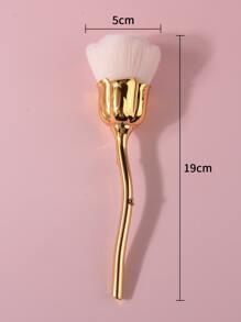 美甲灰塵清潔刷，1入組玫瑰形美甲工具指甲手柄刷，指甲刷去除指甲灰塵粉化妝刷，美甲刷清潔工具美甲刷，家用和專業美甲沙龍清潔指甲用指甲刷 - 彩色 - 查看 3