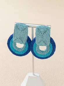 Hoa tai tròn khối màu - Nhiều màu - Xem 2