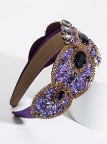 方晶鋯石裝飾髮箍 - 彩色 - 查看 2