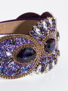 方晶鋯石裝飾髮箍 - 彩色 - 查看 3