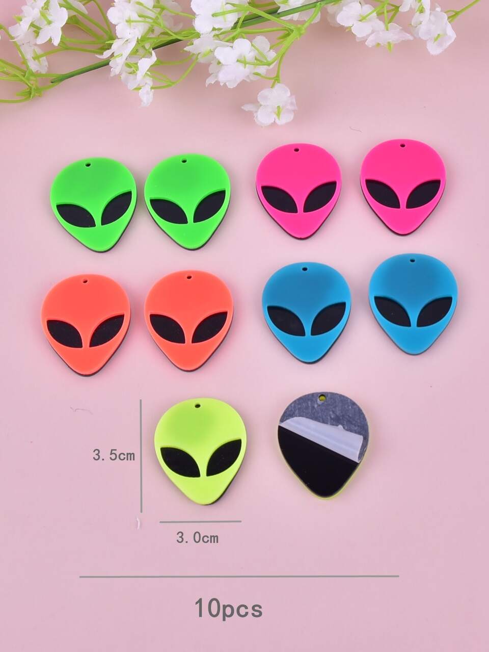 10pcs/set Acrylic Alien DIY Pendant