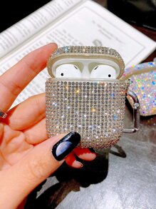 Vỏ đính đá tương thích với AirPods - Bạc - Xem 3