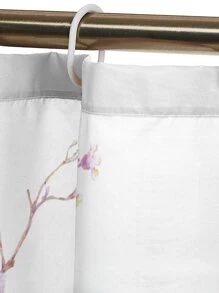花卉和蝴蝶圖案防水浴簾 - 彩色 - 查看 5