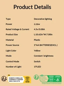 1 pieza Luz de la decoración luna en forma de - Amarillo - Ver 3