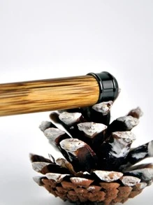 2pcs Hair Removal Kit,1pc Bamboo Handle Double Edge Safety Razor for Men Without Blade & 1pc Cleaning Brush,Reusable Travel Essentials Women Razor,Fathers Day Gifts,Easy to Clean - Black - View 4