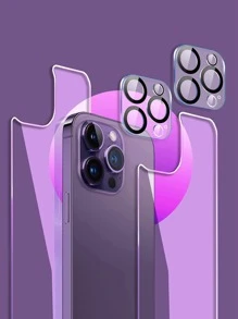 Bộ bảo vệ màn hình điện thoại trong suốt 2 tấm & Bộ bảo vệ ống kính 2 tấm tương thích với iPhone 15/15Pro/15Plus/15Promax - Trong sáng - Xem 1