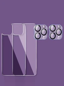 Bộ bảo vệ màn hình điện thoại trong suốt 2 tấm & Bộ bảo vệ ống kính 2 tấm tương thích với iPhone 15/15Pro/15Plus/15Promax - Trong sáng - Xem 2