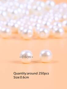 250pcs/Set Faux Pearl DIY Jewelry Accessory - Beige - View 4