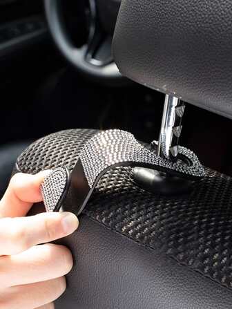 2入組水鑽裝飾汽車座椅背鉤