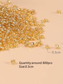 800pcs/set Bead DIY Jewelry Accessory - Yellow Gold - View 3
