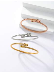 3pcs/set Twist Cuff Bangle - Multicolor - View 2