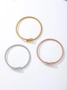 3pcs/set Twist Cuff Bangle - Multicolor - View 4
