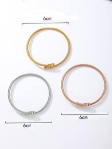 3pcs/set Twist Cuff Bangle - Multicolor - View 5