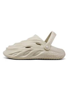 Men Cut Out Slingback Clogs Beige Vent Clogs - Beige - View 4