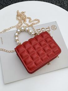 Cặp sách Trẻ em Ngọc trai màu trơn - Đỏ - Xem 2